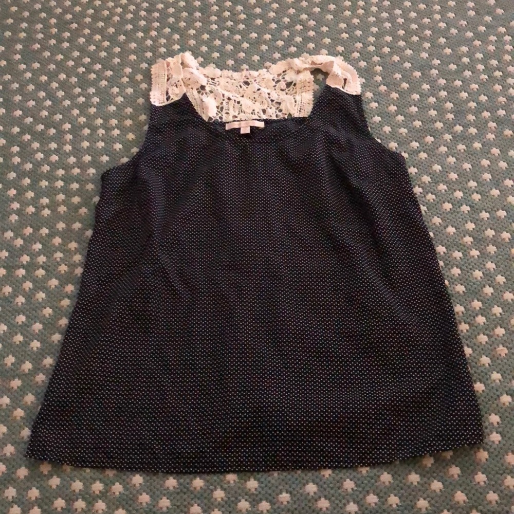 Skies Are Blue Tank with Lace Detail